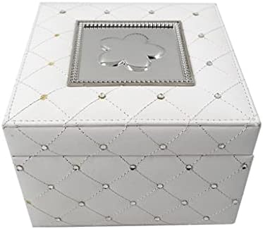 ZSEDP Бяла Кутия За Съхранение на Бижута Многофункционални Обеци Кутия За Съхранение на Обици Музикален Кутия Ковчег За Бижута