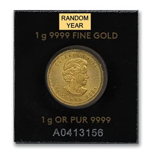2014 г. - до Момента (Случаен година) Монета от канадския злато с кленов лист с тегло около 1 грам .9999 Диамант, Без