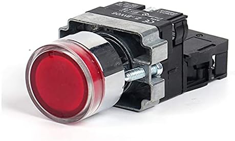 IENYU 22 мм Незабавен XB2-BW3361 през Цялата Бутон прекъсвач с led/неоново осветление 1НО 24 В/220 v/380 v (Цвят: зелен Не, размер: 6)