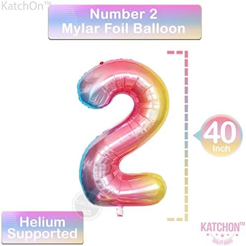 Катчон, Гигантски Въздушен балон с Розови номер 2 - 40 Инча, 2 Прекрасни Декорации за партита | Два Еднорога от балони