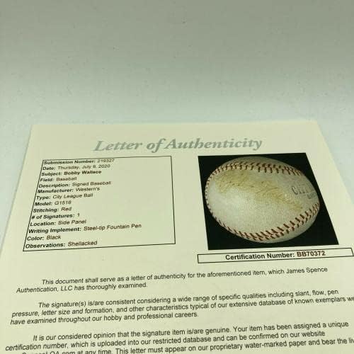 Рядко Бейзболен сингъл Боби Родерика Уолъс с Автограф от JSA COA HOF - Бейзболни топки с Автографи