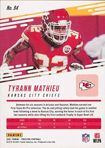 Търговската картичка 2021 Панини Prestige #94 Тиранн Матийо Канзас Сити Шефове Футбол NFL