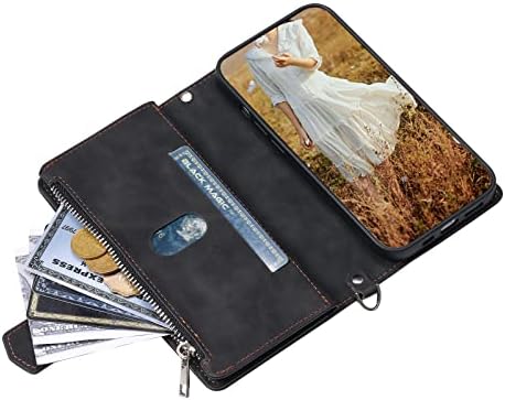 Чанта-портфейл XYX за OnePlus 9 Pro, Джоб с цип, Мултифункционален 7 Слотове за карти, Окачени на Калъф за мобилен телефон