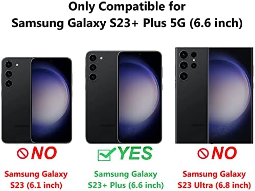 Чанта-портфейл XNXCEVI за Galaxy S23 + Plus 5G, [С цветна релефна], Защитен калъф от изкуствена кожа Премиум-клас с панти