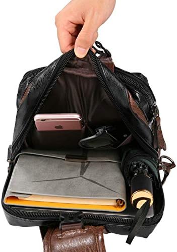 Мъжка чанта-прашка, Раница през рамо от Изкуствена кожа през рамо с USB порт за зареждане, Реколта Нагрудная Чанта за