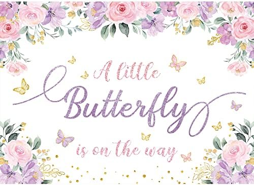 SVBright Пеперуда Цветен Фон за Душата на детето 7Wx5H Малка Пеперуда в пътя на Розово Лилави Цветя Принцеса За Момичета