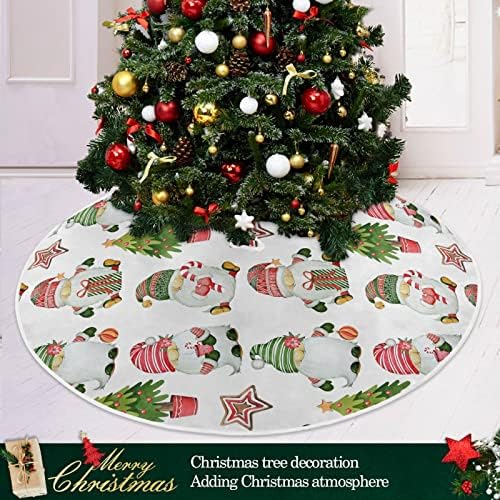 Oarencol Коледно Дърво Джуджетата Подарък Звезда Коледно Дърво Пола 36 инча Коледна Празнична Парти Коледа Мат Декорация
