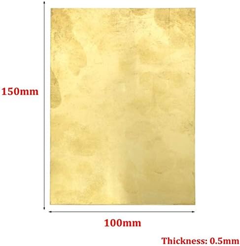 Медни листове LUCKNIGHT Месинг метал е Добра проводимост и на дебелината на месингова табела 0,5 мм (Размер: 100 mm x