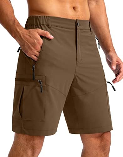 Pudolla Мъжки Туристически Панталони-Карго 9, по-Леки Работни къси Панталони за Мъже, за Пътуване, за Голф, Къмпинг, Всекидневни, с 5 Джоба с цип