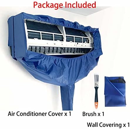 YWZQY Чанта за почистване на климатик с разделен водоустойчив калъф с Сливным отвор и два странични звена плочи, чанта за почистване от прах защитна чанта (Цвят: синьо