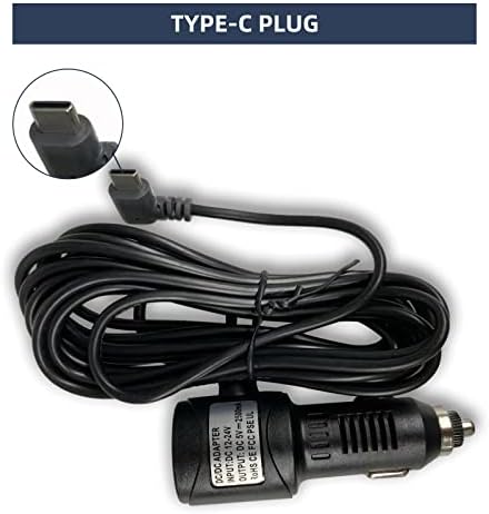 Зарядно за кола Type-C адаптер за видеорегистратора, разменени автомобилен захранващ кабел