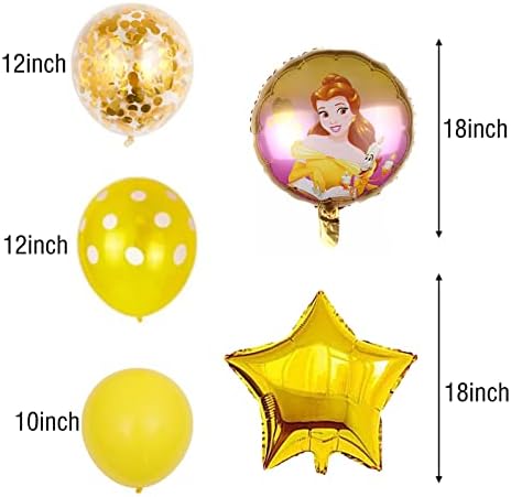 Комплект честит рожден Ден, принцеса Бел, балони от фолио за детски рожден ден, душа на дете, украси за тематични партита