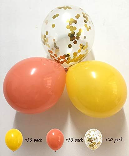 Балони TSOTU Жълто, и оранжево - Латекс Златни Топки с Конфети, на тема Слънчоглед, Ден на Благодарността, Есенни Цветни