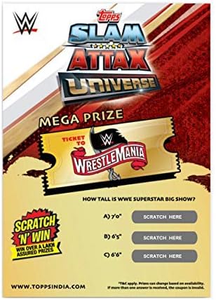 Topps India WWE Шлем Attax Universe Edition 2019-20 (Интелигентен пакет от алуминиево фолио)
