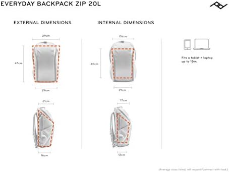 Раница за всеки ден Peak Design Zip 20L Ash, Раница за ръчен багаж с отделение за лаптоп (BEDBZ-20-AS-2)