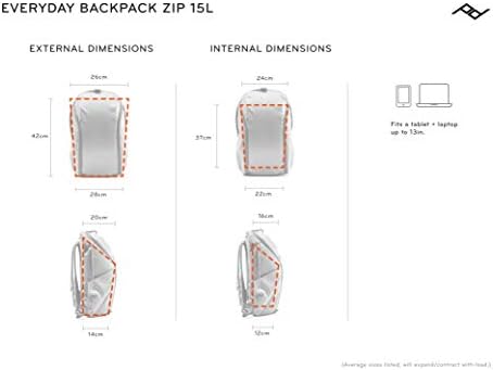 Раница за всеки ден Peak Design Zip 15L Черно, За ръчен багаж, с отделение за лаптоп (BEDBZ-15-BK-2)