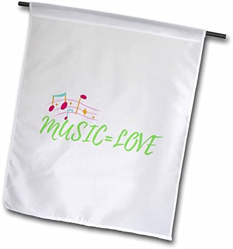 Триизмерно изображение на думите Музиката е любов с музикални ноти - Знамена (fl-362708-1)