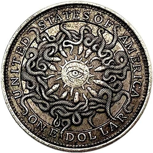 Скитник Небесноглазая Змия Стара сребърно покритие Медал е Възпоменателна Монета за Късмет със Защитен Капак Лична Любителски