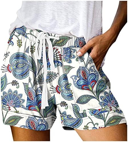 Къси панталони за Жени, Ежедневни Удобни Шорти на Эластичном съвсем малък, Летни Плажни Шорти средна кацане с Джобове, Модни Дрехи 2023