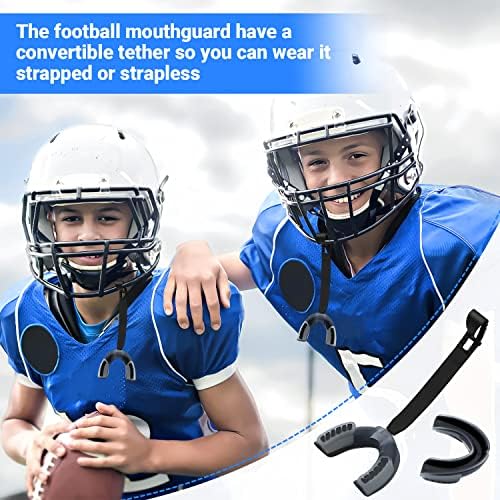 Grednfhat 2 опаковки Футболна устата охрана с каишка, Мека Младежта Капповая защита, Професионална Спортна Капповая защита