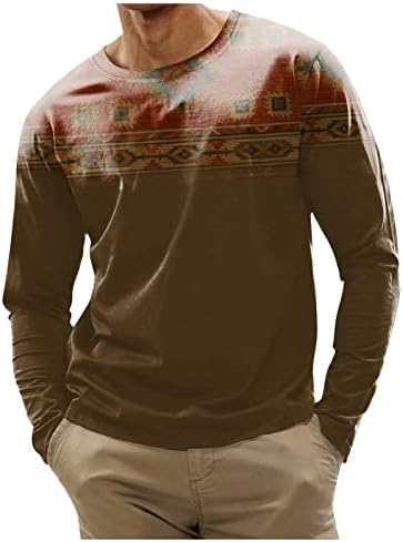 OIOLOYJM Мъжки Ризи 2023 Размер Плюс, Туника, Върхове за носене с Гамаши, Hoody, Ежедневна Блуза с кръгло деколте и принтом