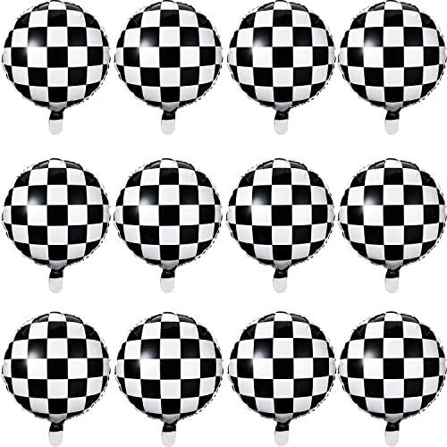 Балон в шахматна дъска модел от Алуминиево Фолио, Черен, Бял, в Клетката, Балон за Украса на Състезателни Тематични партита,