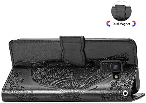 QIVSTAR Калъф за Samsung Galaxy A8 Плюс Слот за картодържателя Кожена Магнитен Чанта-портфейл със Стойка, Устойчиви на