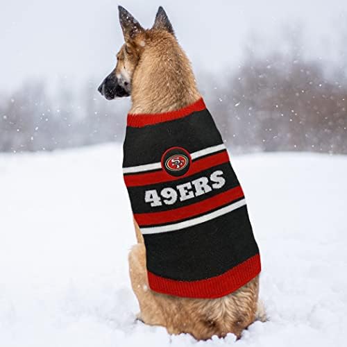 Пуловер за кучета NFL San Francisco 49ers, размер е Много Малък. Топъл и Уютен Вязаный Пуловер за домашни любимци с логото