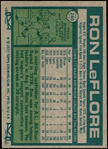 1977 Topps 240 Рон Лефлор Детройт Тайгърс (бейзболна карта) в Ню Йорк Тайгърс