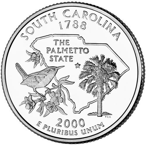 2000 P & D BU Избор тримесечие на щата Южна Каролина Необращенный Монетен двор на САЩ, Комплект от 2 монети