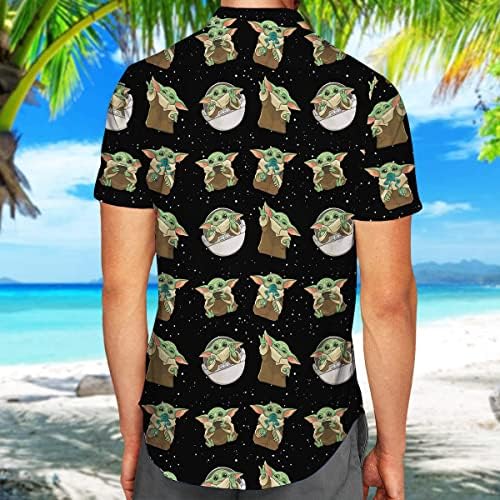 HuntFami Скъпа Зелена Детска Хавайска Риза на Чужденец с Космически Кораб, Ежедневни Риза Малък Зелен П Копчета, Риза