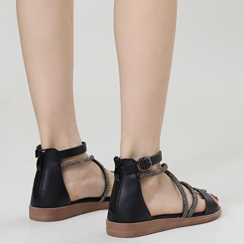 Дамски сандали на платформа USYFAKGH, дамски модни ежедневни сандали на равна подметка с голям размер в бохемски стил