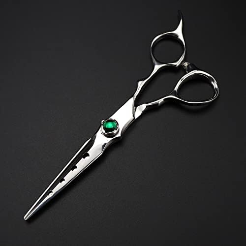 Ножица за подстригване на коса, 6-инчов професионален японски ножици от стомана 440c със зелен камък, ножица за подстригване