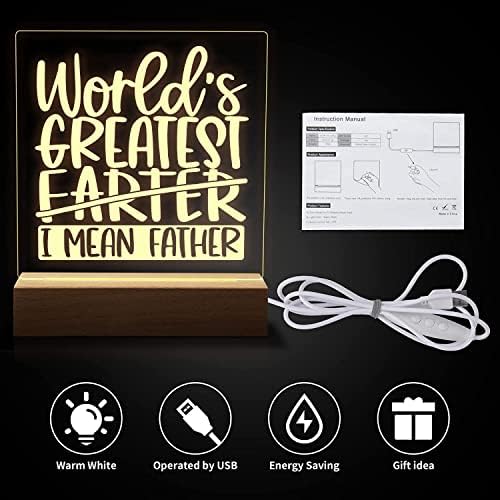 DOPTIKA най-Добрите Подаръци за татко, най-велик баща в света - Акрилни USB-Ночники Ниска Мощност Happy Gifts Night Light