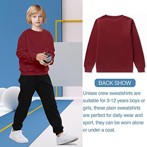 DOTDOG/ Младежки Пуловер с кръгло деколте от Мека Матова Руно Унисекс, Hoody за момчета или Момичета (на Възраст 3-12