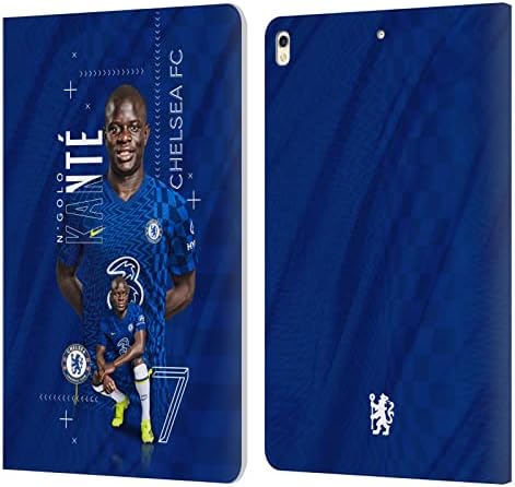Дизайн на своята практика за главата Официално лицензиран Футболен клуб Челси Н'Голо Cante 2021/22 Първият отбор, Кожен калъф-книжка с панти капак, който е Съвместим с Apple