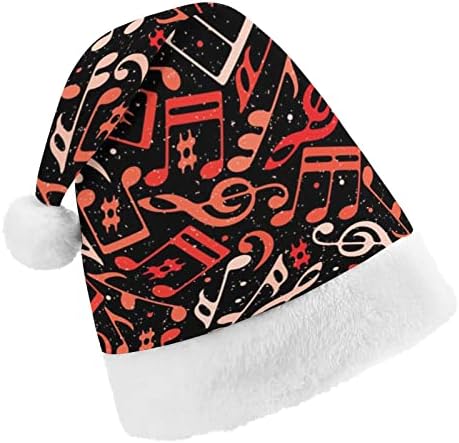 Червени Музикални Ноти, Класически Коледни Шапки Унисекс, Прекрасна Топла Шапка На Дядо Коледа, Коледни Шапки-Бини