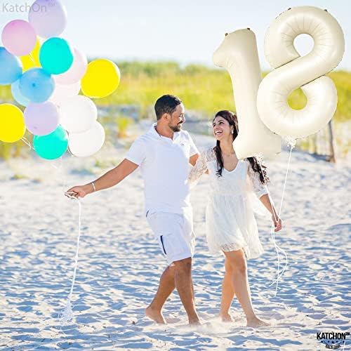 Катчон, Гигантски Кремаво-Бял балон от 18-ти размер - 40 инча | Декор от балони за 18-ия рожден ден | Украса за парти