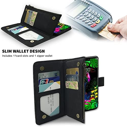 Съвместим с калъф-чанта LG G8 ThinQ и Винтажным Кожен калъф Премиум-клас с панти капак, стойка за кредитни карти, Аксесоари