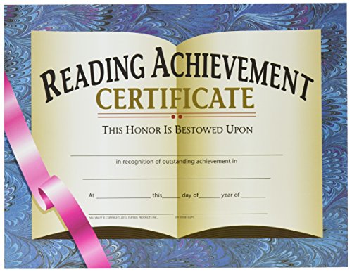 Сертификат за постижения в областта на четене на ИЗДАТЕЛСТВОТО на HAYES SCHOOL PUBLISHING, 8-1/2 X 11 см, Хартия, Опаковки
