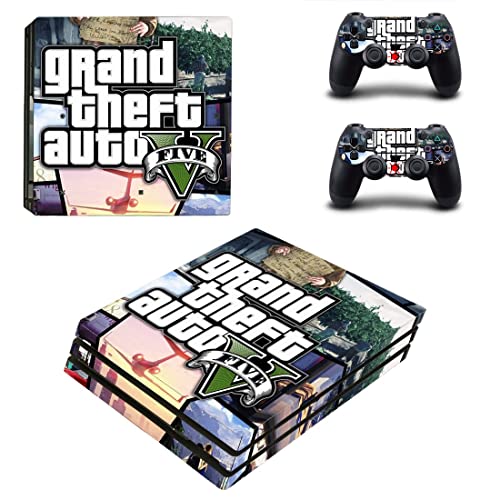 Играта Grand GTA Кражба и Стикер на кожата BAuto PS4 или PS5 за конзолата PlayStation 4 или 5 и 2 Контролери Vinyl Стикер