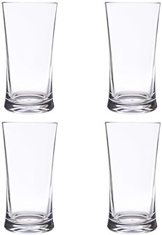 Американски акрилни нечупливи чаши за вода Emme Tritan на 17 унции, прозрачни | Комплект от 4 чаши за пиене | за Многократна