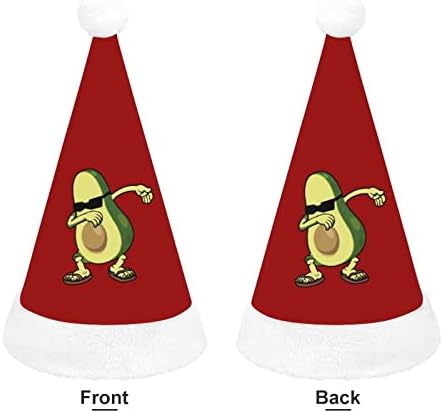 Забавна коледна шапка с авокадо, мек плюшен шапчица Дядо Коледа, забавна шапчица за коледно новогодишната партита