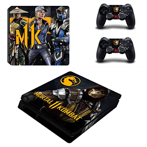 Стикер за игри Mortal Best Ninja Kombat PS4 или PS5 на Кожата За конзолата PlayStation 4 или 5 и 2 Контролери Vinyl Стикер V6295