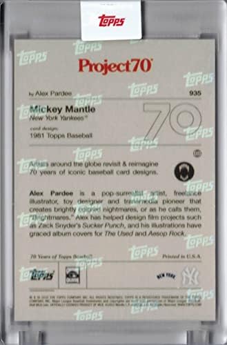 Бейзболна картичка Topps Project 70 2021 935 1981 Мики Мэнтл от Алекс Purdy