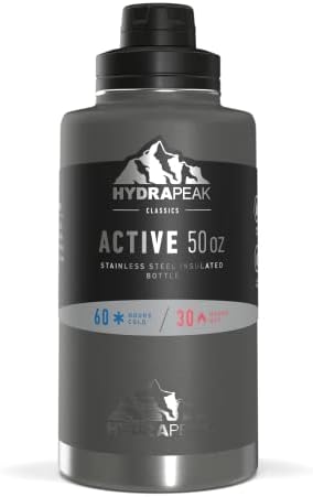 Голяма бутилка за вода с изолация Hydrapeak 50 грама - Запечатани колба за вода от неръждаема стомана, вакуумна изолация-с