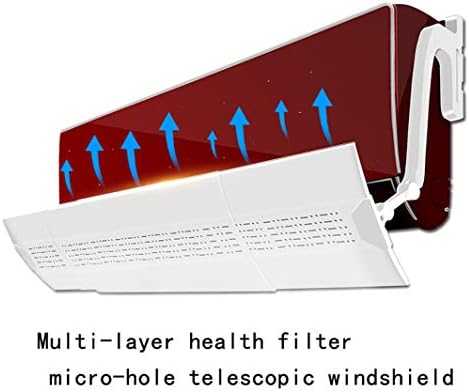 Дефлектор за вятър климатик Телескопичен, укрепен от полипропиленови материали, се определя директно, Без пробиване на