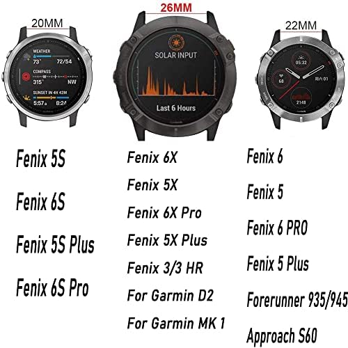 DJDLFA 26 22 ММ и Каишка за часовник Garmin Fenix 7 7X6 6X Pro 5 5X Plus 3HR Fenix 6 935 Кожена быстросъемный каишка