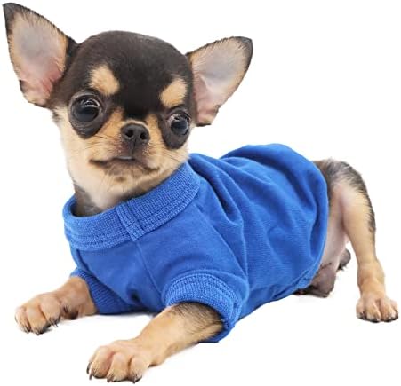 Тениска за кучета LOPHIPETS от Памук за малки Кучета, Дрехи за кученца Чихуахуа, йоркширски Териери -Синьо/XXS