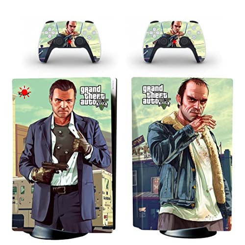 За PS5 ДИСК С играта Grand GTA Theft And Auto Стикер на корицата на PS4 или PS5 За конзолата PlayStation 4 или 5 и контролери Vinyl Стикер DUC-5906